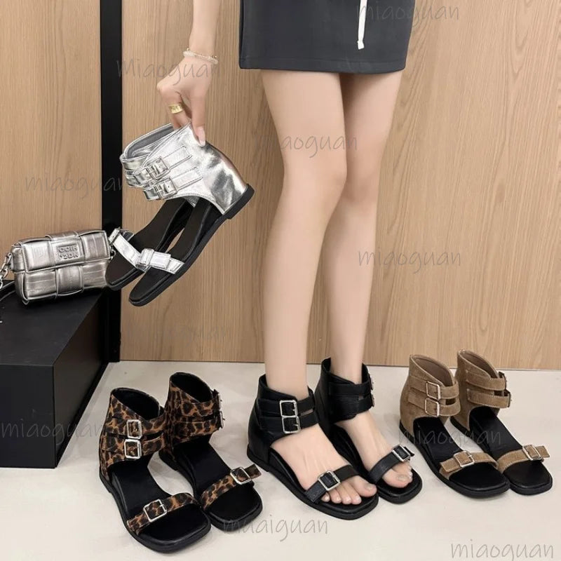 Women's Wedge Platform Sandals – Open Toe Ankle Buckle Heels Wedge Platform Sandals Axl