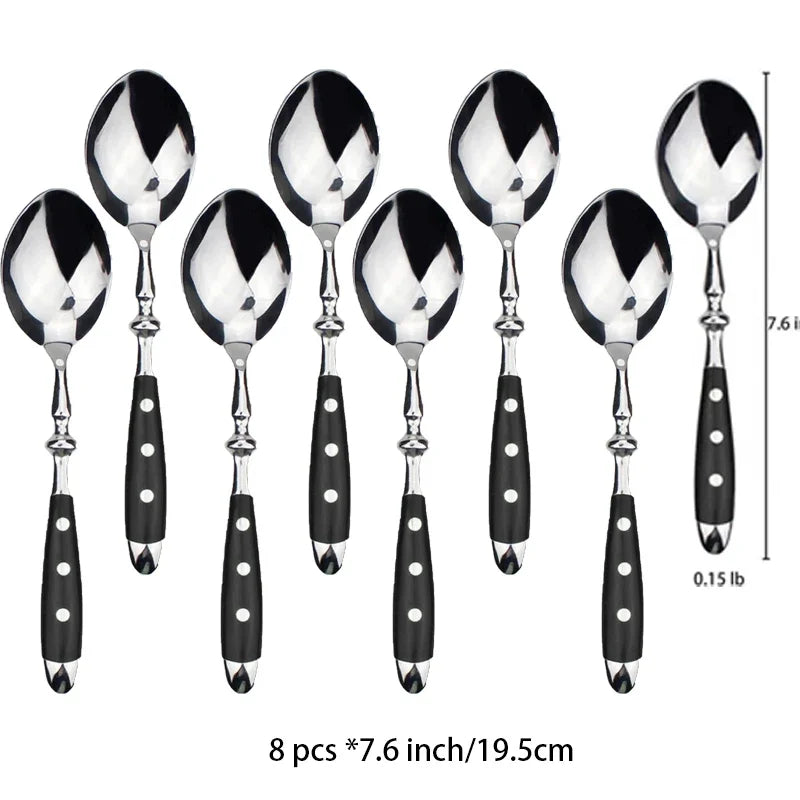 Western Stainless Steel Cutlery Set – Knives, Forks & Spoons Flatware Cutlery Set Axl 8 Pc table spoon