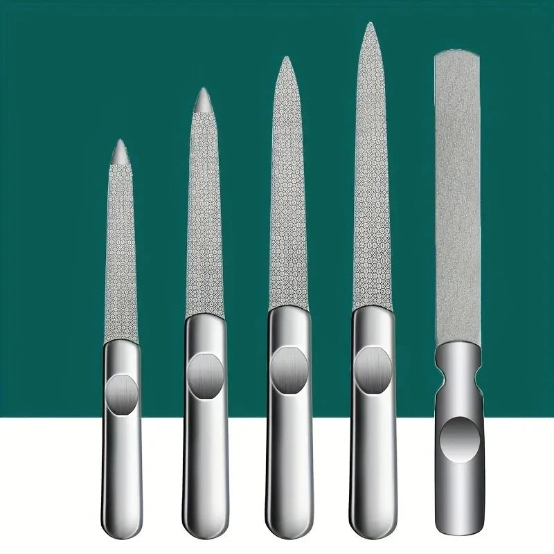Double-Sided Stainless Steel Nail File – Professional Nail Care Nail File Axl