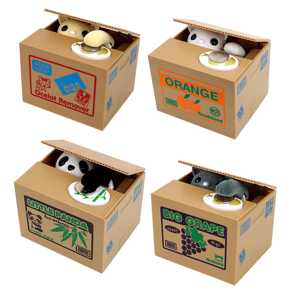Automated Panda & Cat Coin Bank – Fun Piggy Bank for Kids Electronic Coin Bank Axl