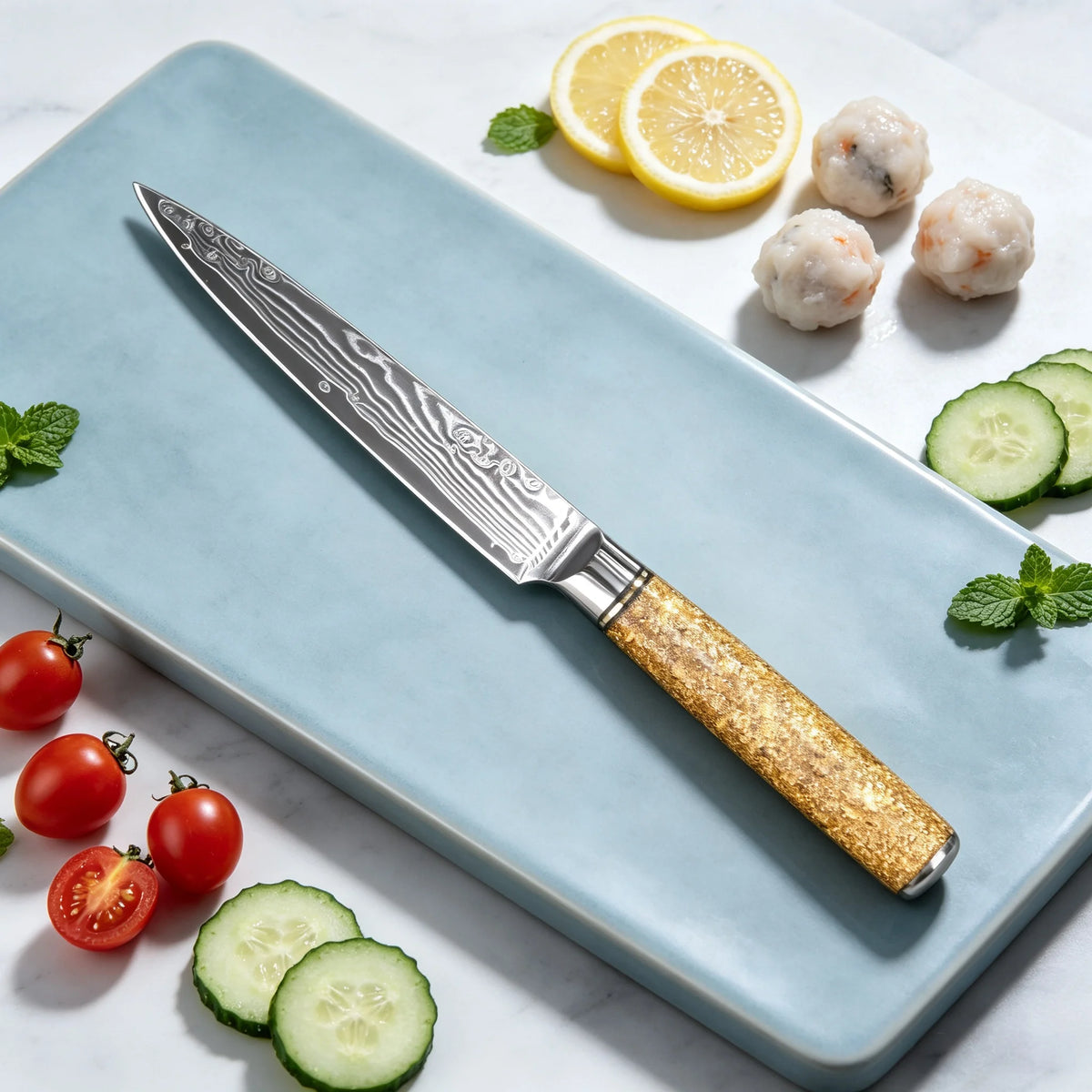 Damascus Steel 67-Layer Paring Knife – Sharp Kitchen Knife Damascus Paring Knife Axl