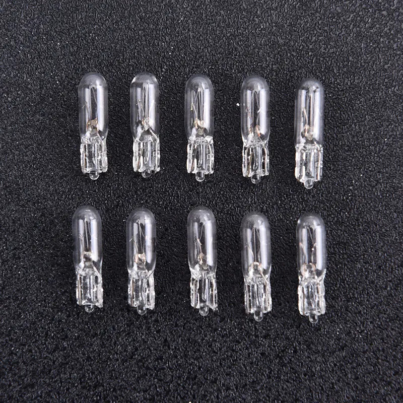 10-Pack T5 12V 1.2W Dashboard Instrument Panel Glass Bulbs Dashboard Light Bulbs Axl