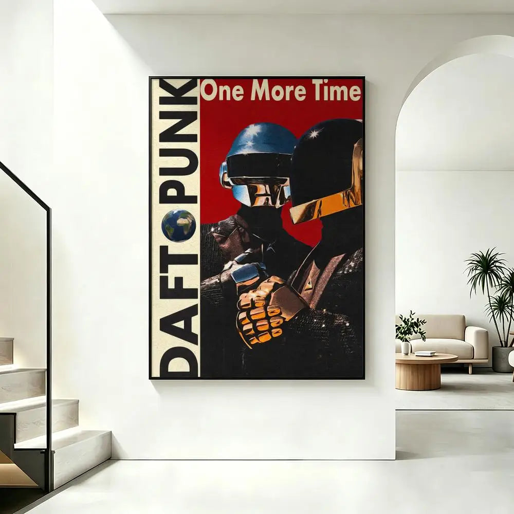 Daft Punk HD Art Poster – Waterproof Sticky Wall Decor Wall Art Poster Axl