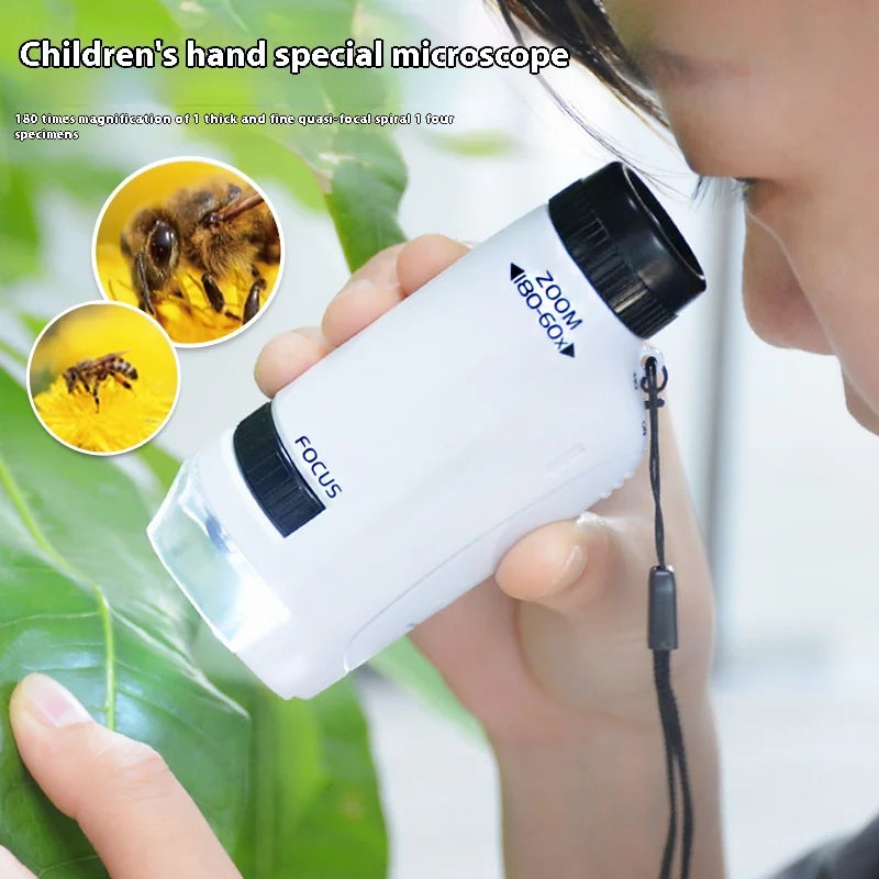 Kids Portable Handheld Microscope 180X – Science Toy Kids Science Microscope Axl