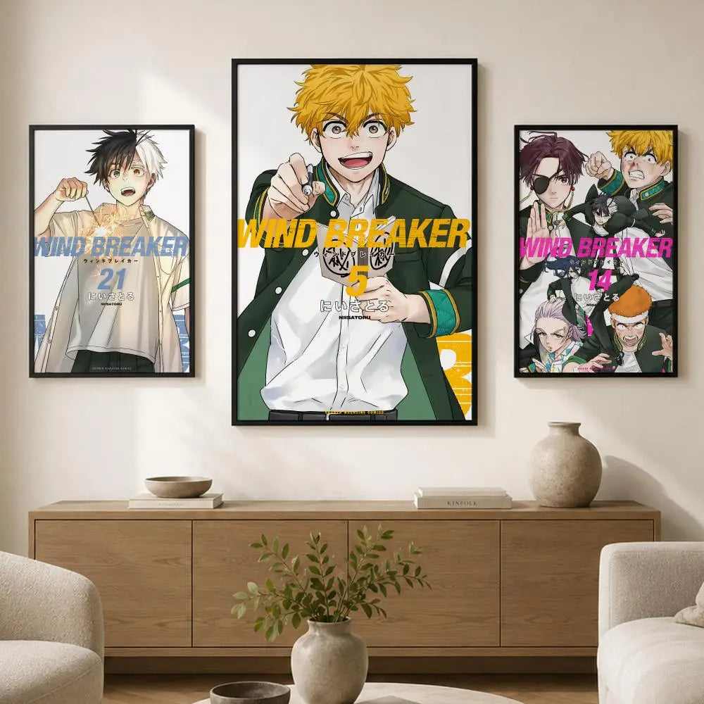 Wind Breaker Anime Poster – Waterproof Self-Adhesive Wall Art Anime Wall Poster Axl