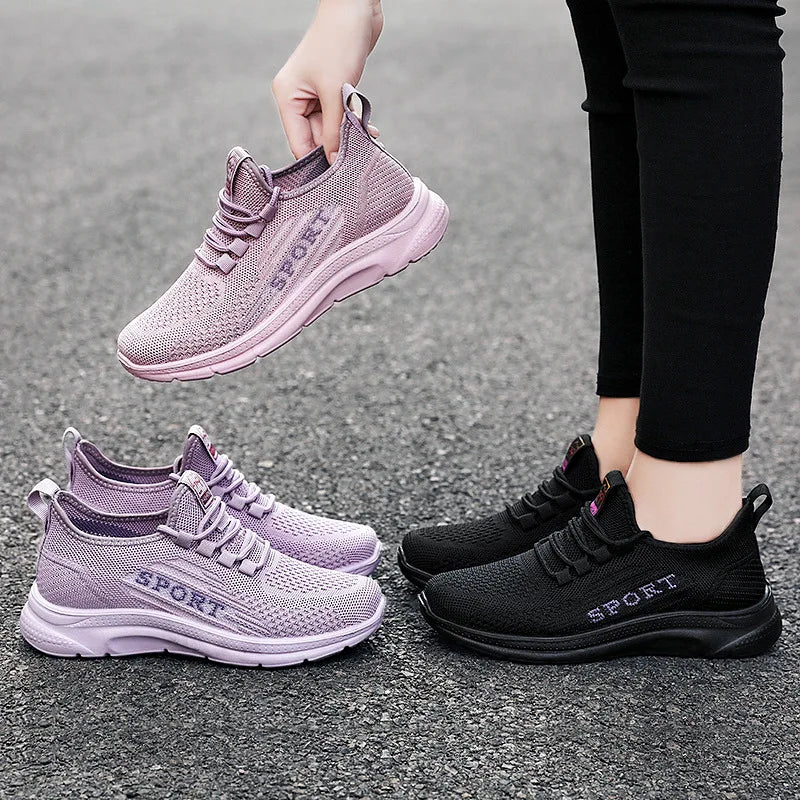 Women's Platform Tennis Sneakers – Breathable Lace-Up Sport Shoes Platform Tennis Sneakers Axl