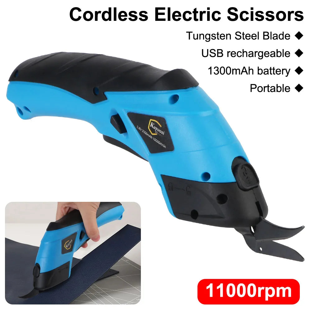 Wireless Electric Scissors – Tungsten Blade, 10,000 RPM Electric Scissors Axl