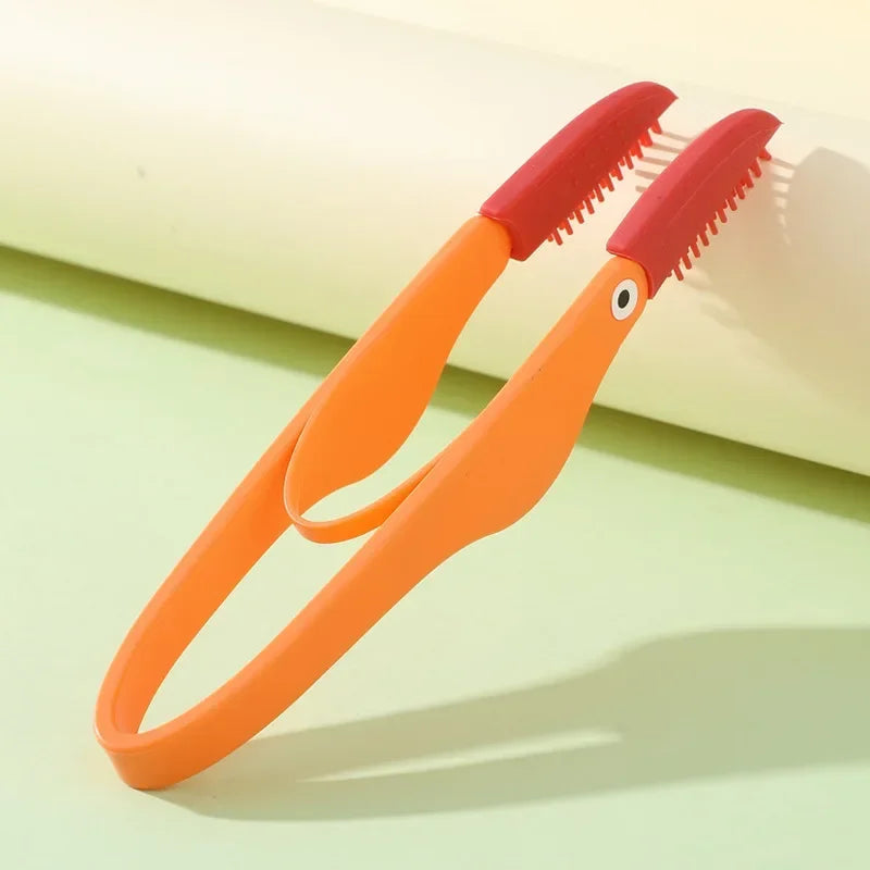 Silicone Pet Eye Cleaning Brush & Tear Mark Comb for Cats & Dogs Pet Grooming Brush Axl Orange