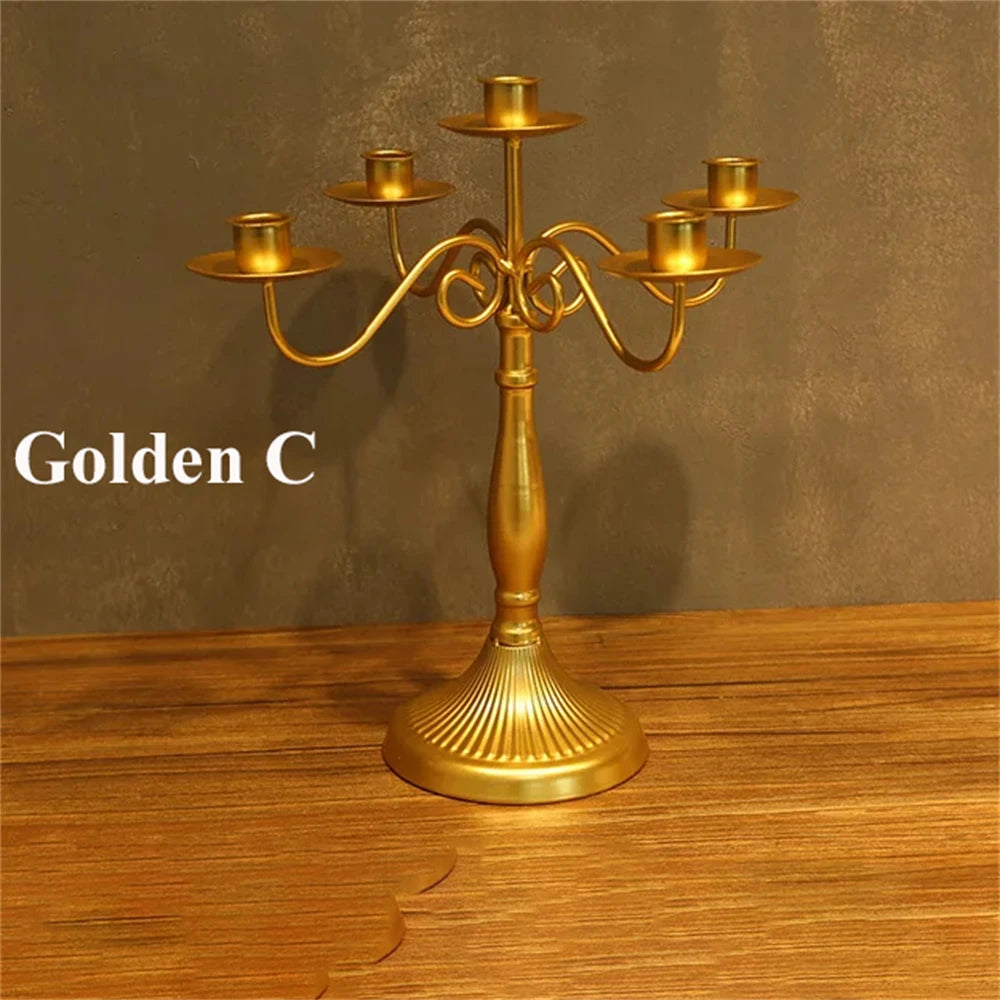 Modern European Candlestick Holder – Elegant Table Decor Candlestick Holder Axl Holder-Golden C