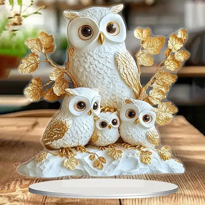 2D Flat Anime Owl Statue – Festive Desktop Decoration & Gift Collectible Figurine Axl N11