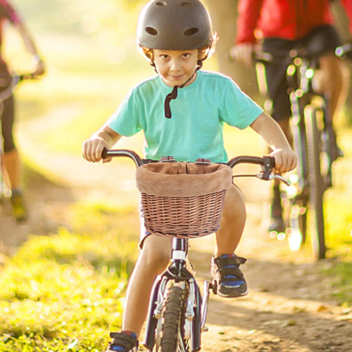Wicker Rattan Kids Bike Basket – Handlebar Bicycle Storage Kids Bike Basket Axl