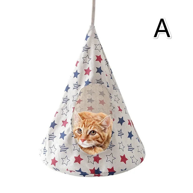 Hanging Cat Hammock Bed – Linen Cage Basket S/L Size Cat Hammock Bed Axl S A