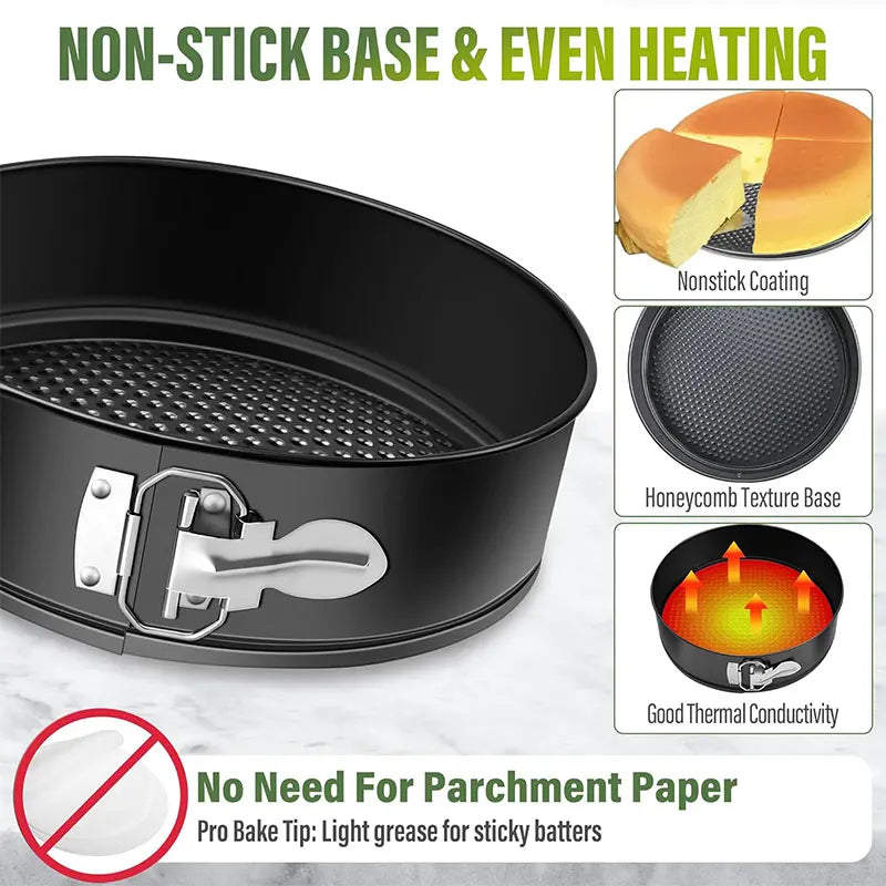 Nonstick Springform Pan Set 4/7/9 Inch | Leakproof Cake Molds Springform Cake Pan Axl
