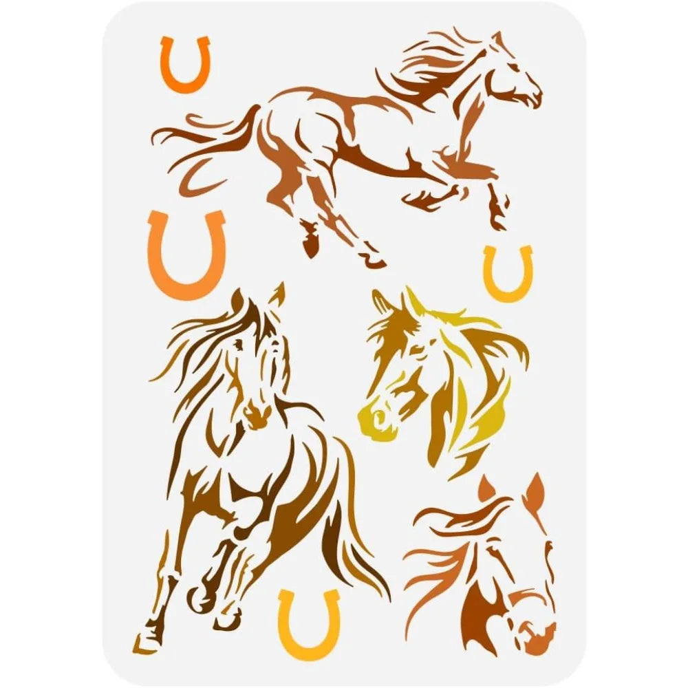 Reusable Horse Painting Stencil 8.3x11.7" | DIY Art Template Painting Stencil Axl