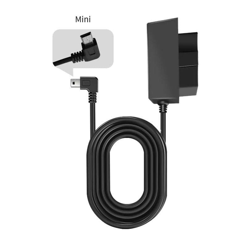 Dash Cam Hardwire Kit 3.3m | 12-24V Parking Mode Power Cable Dash Cam Hardwire Kit Axl OBD-USBmini