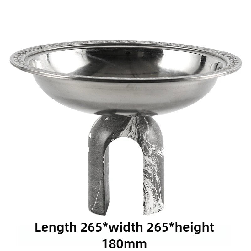 Stainless Steel Marble Fruit Plate – Round Luxury Serving Tray Decorative Serving Tray Axl Fruit Platter