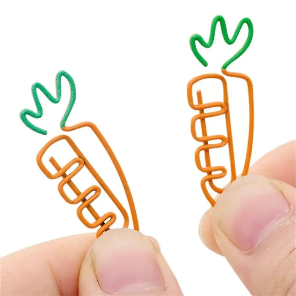 5-Pack Carrot Shaped Metal Paper Clips – Bookmark & Binder Clips Novelty Paper Clips Axl
