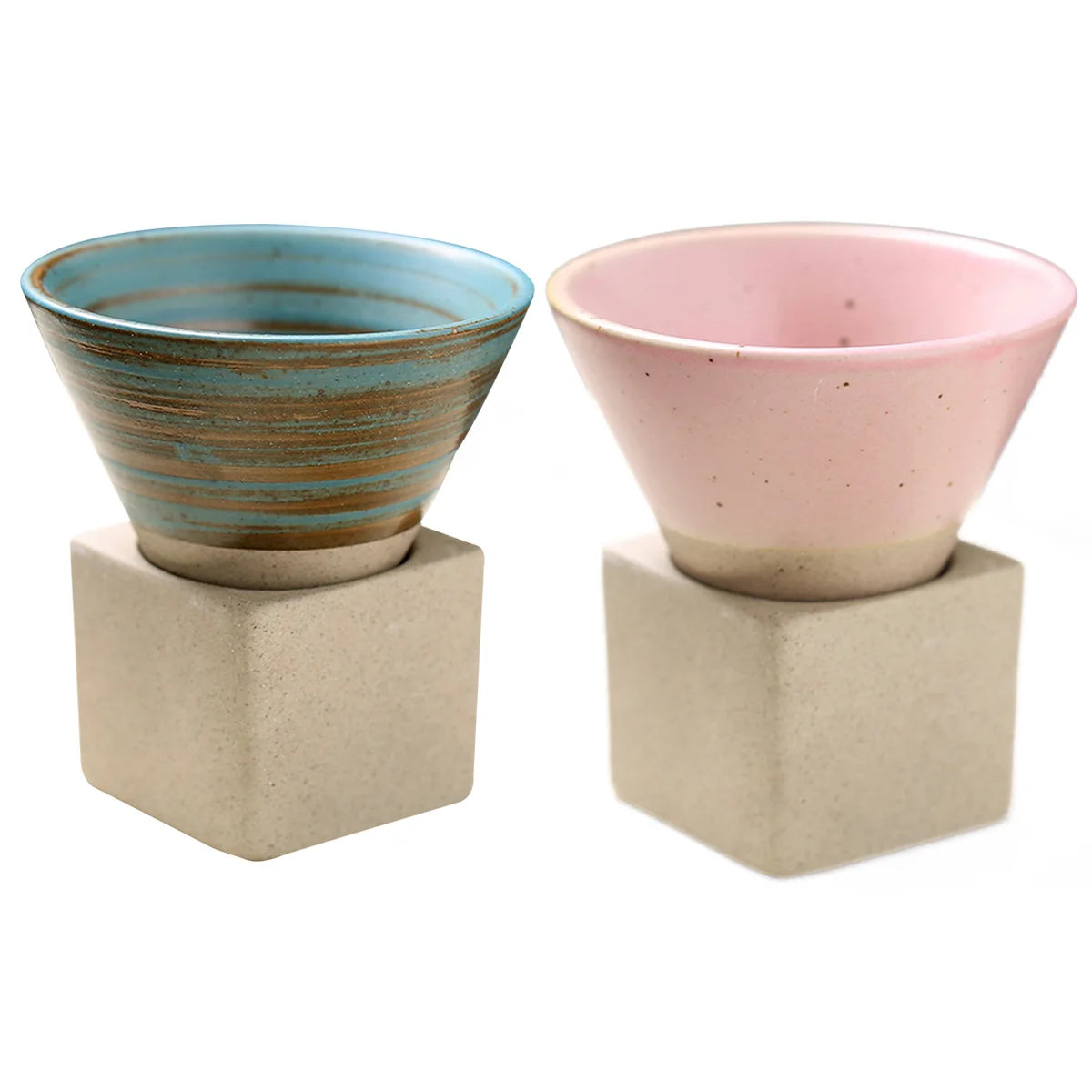 100ml Japanese Ceramic Coffee Mug – Triangular Cone & Square Base Ceramic Coffee Mug Axl A Set of 2 100ml