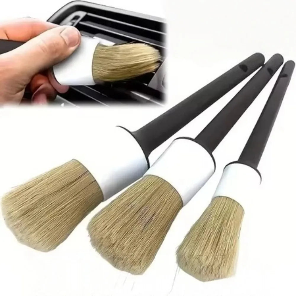 3-Piece Car Detail Brush Set – Interior & Exterior Cleaning Kit Car Detailing Brush Axl