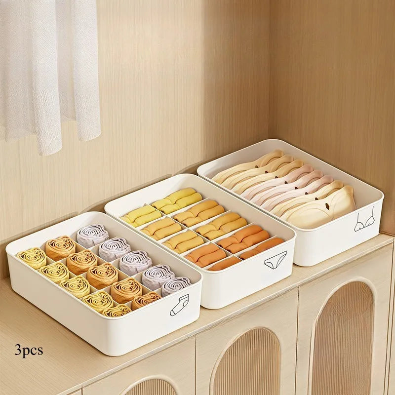 15-Compartment Plastic Underwear & Socks Drawer Organizer Box Drawer Storage Organizer Axl