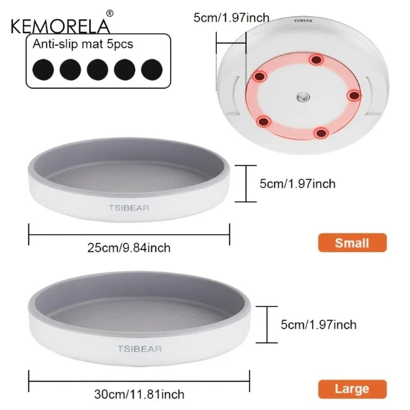 360° Rotating Turntable Organizer – Spice & Countertop Storage Rotating Storage Tray Axl
