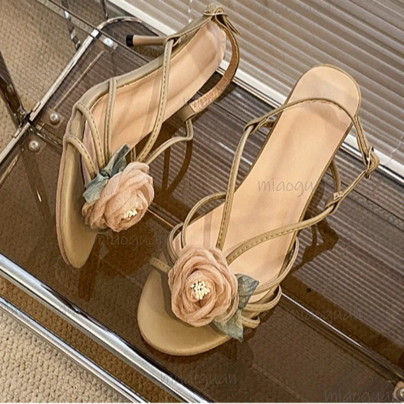 Women's Open Toe Thin Heel Sandals – Floral Dress Heels Dress Heel Sandals Axl