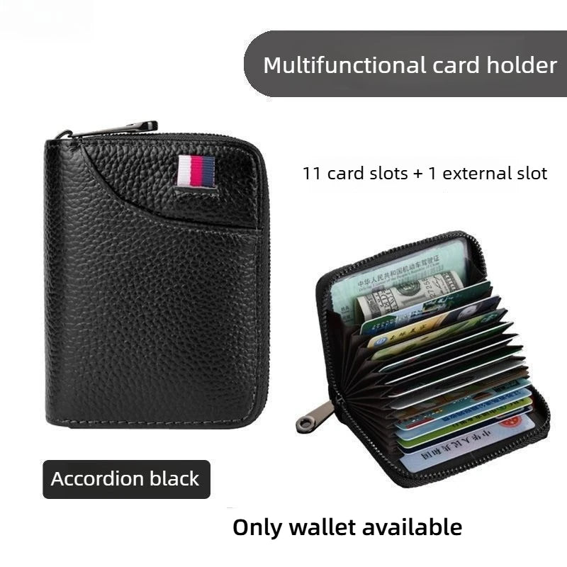 Super Slim PU Leather Mini Wallet – Unisex Card Holder Mini Card Wallet Axl black-1pcs