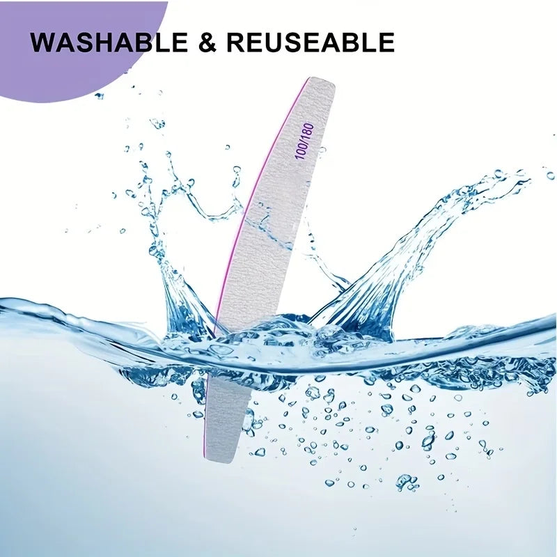 SHIBO Nail File Buffer Set – 100/180 Grit Double-Sided Emery Board Nail File Set Axl