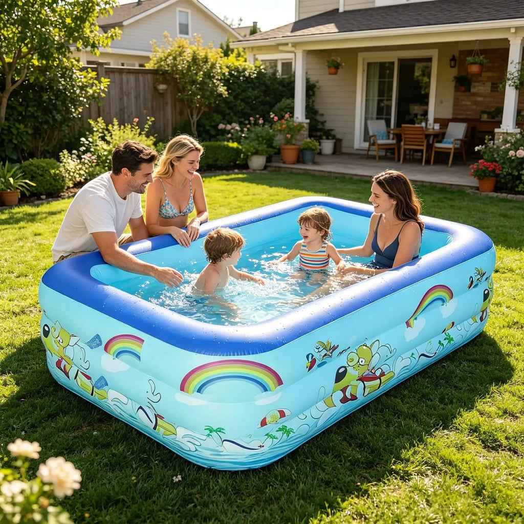 Rectangle Inflatable Kids Pool – Backyard PVC Swim Pool Inflatable Swimming Pool Axl