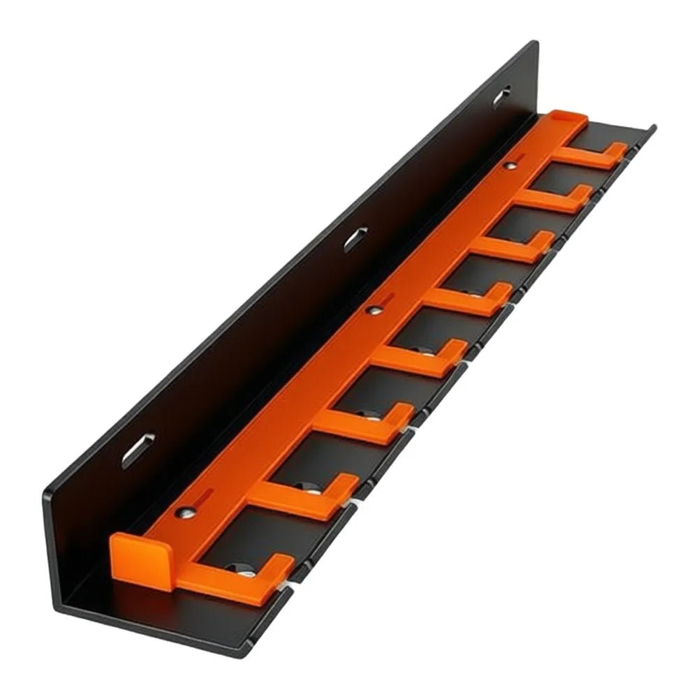 Wall-Mounted Pneumatic Tool Rack | 5-Slot Sliding Lock Organizer Tool Storage Rack Axl