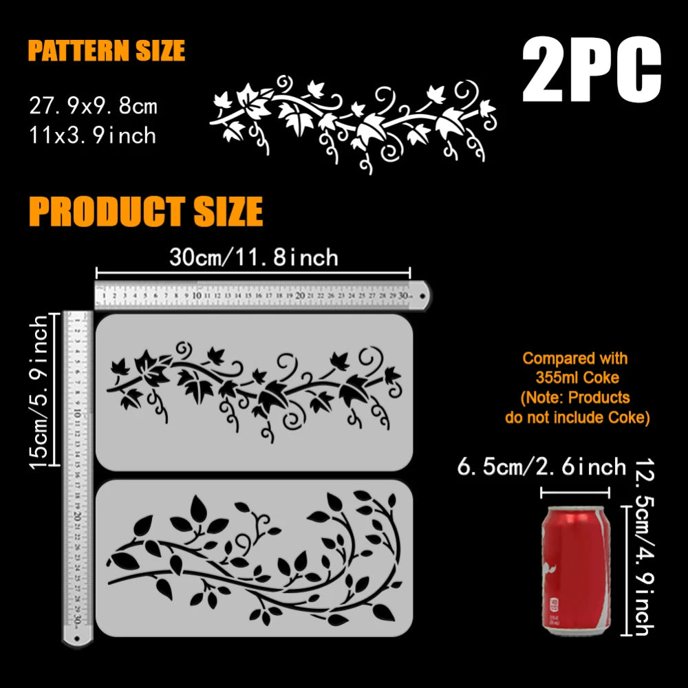 2PCS Tree of Life Stencil 11.7x8.3" – Man Woman Bird Branch Painting Stencil Axl AECH04-08145 3cm
