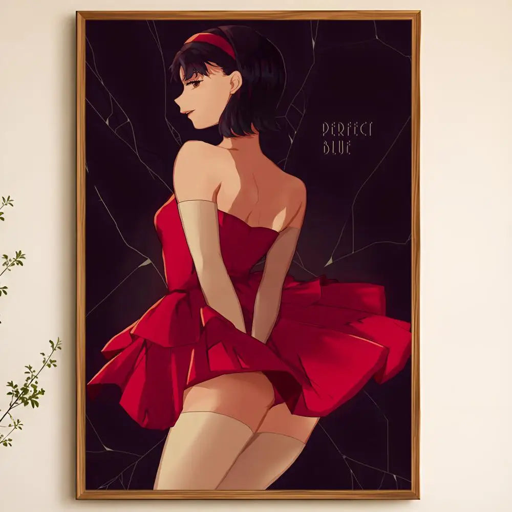 Perfect Blue Anime Poster – Peel & Stick Waterproof PVC Wall Art Anime Wall Poster Axl White14 40X50cmNoframe