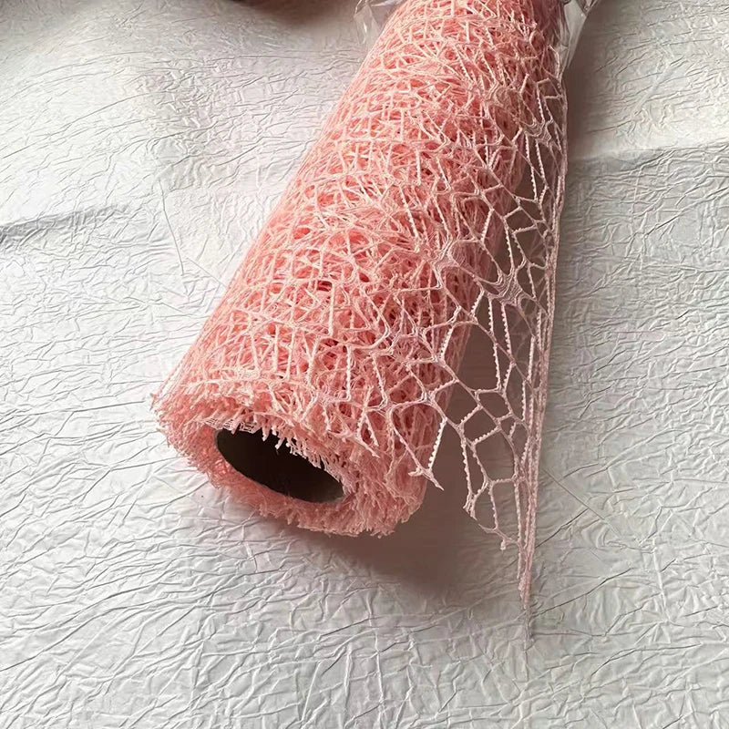 Floral Mesh Wrapping Paper Roll – Hollow Net Bouquet Wrap Bouquet Wrapping Paper Axl Champagne