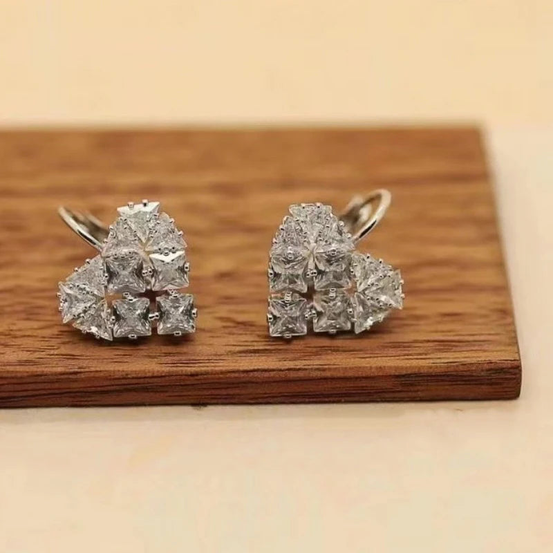 Huitan Heart Drop Earrings – Cubic Zirconia Women's Jewellery Drop Earrings Axl