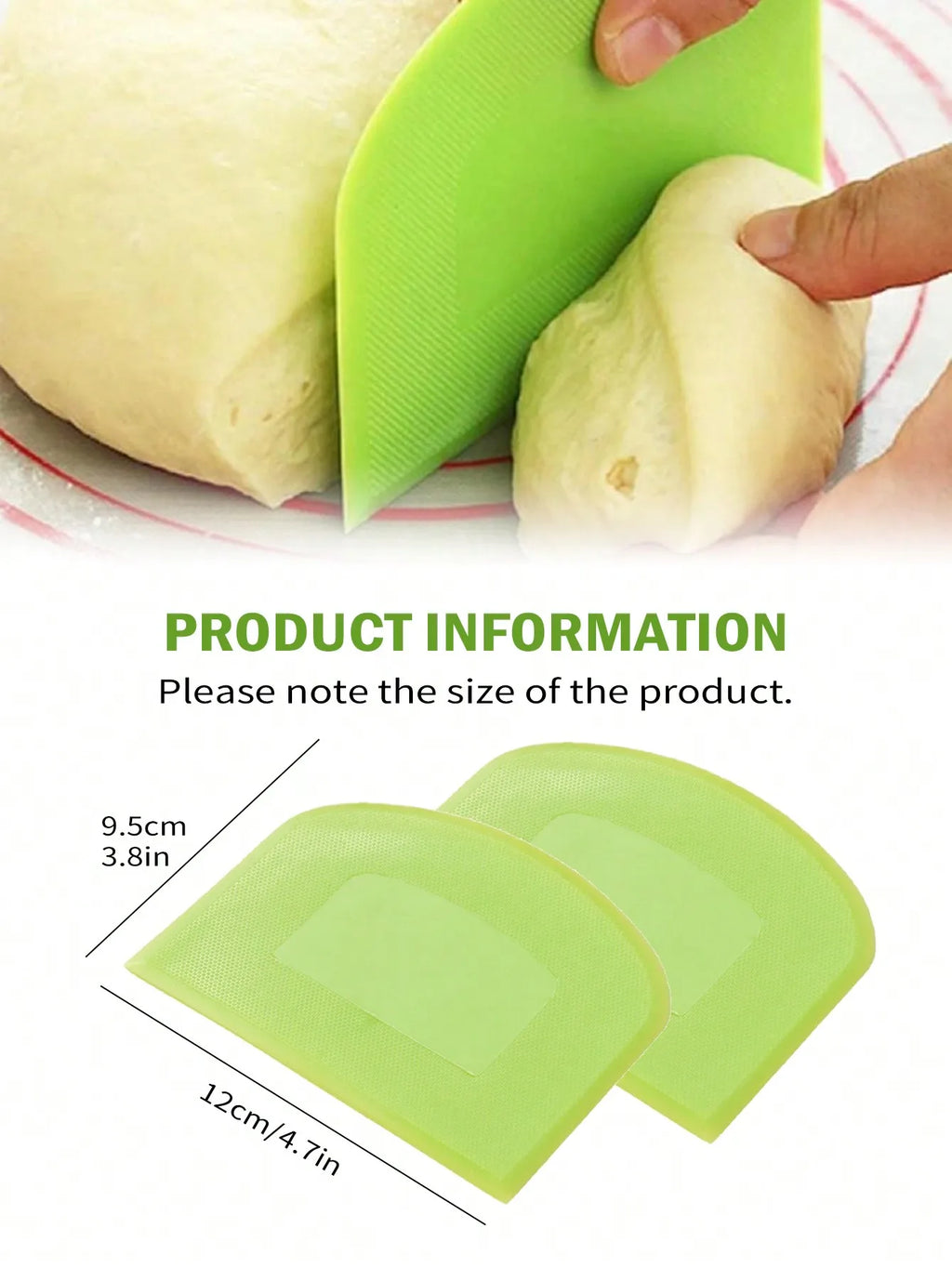 Leeseph 2-Piece Flexible Plastic Dough Scraper & Bowl Cutter Dough Scraper Set Axl