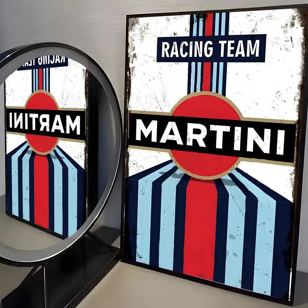 Martini Racing Car Poster – Self-Adhesive Wall Art Sticker Wall Art Poster Axl Black12 40X60cmNoframe