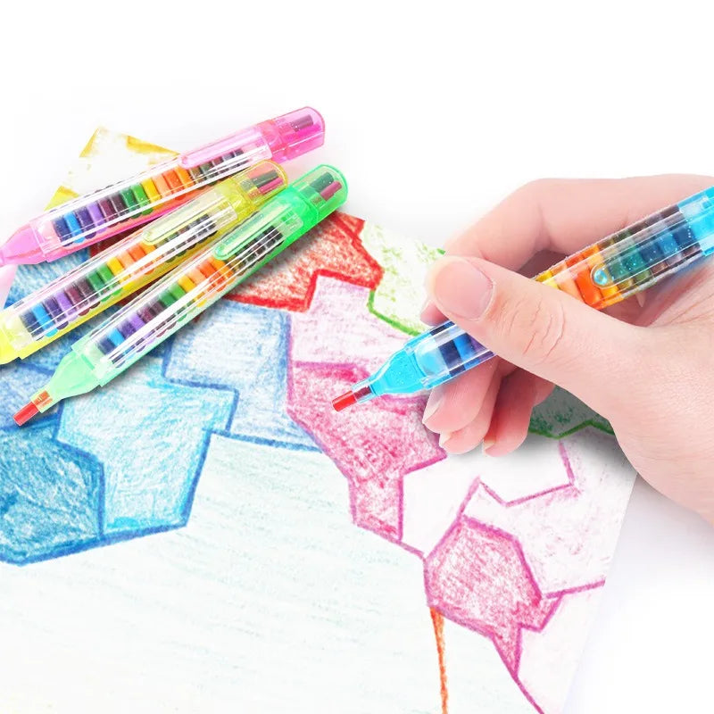 20-Color Kids Wax Crayons – Creative Drawing & Art Pen Set Kids Wax Crayons Axl