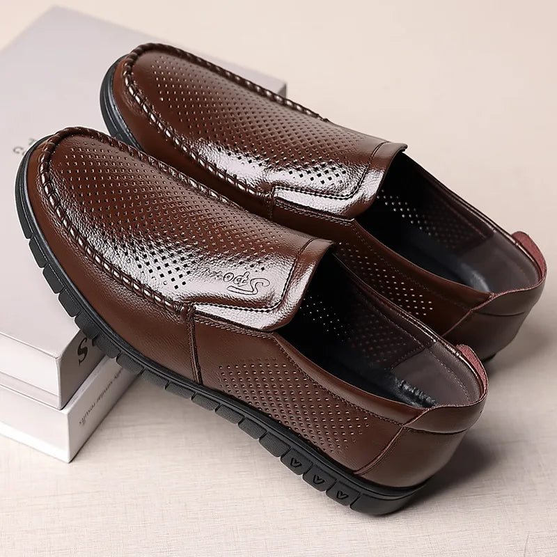 Men's Perforated Cowhide Leather Lace-Up Brogue Dress Shoes Men's Brogue Dress Shoes Axl