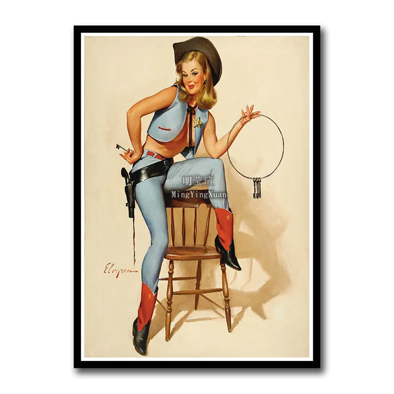 WWII Retro Girl Movie Poster – Vintage Wall Art Home Decor Retro Wall Poster Axl 25 42x30cm