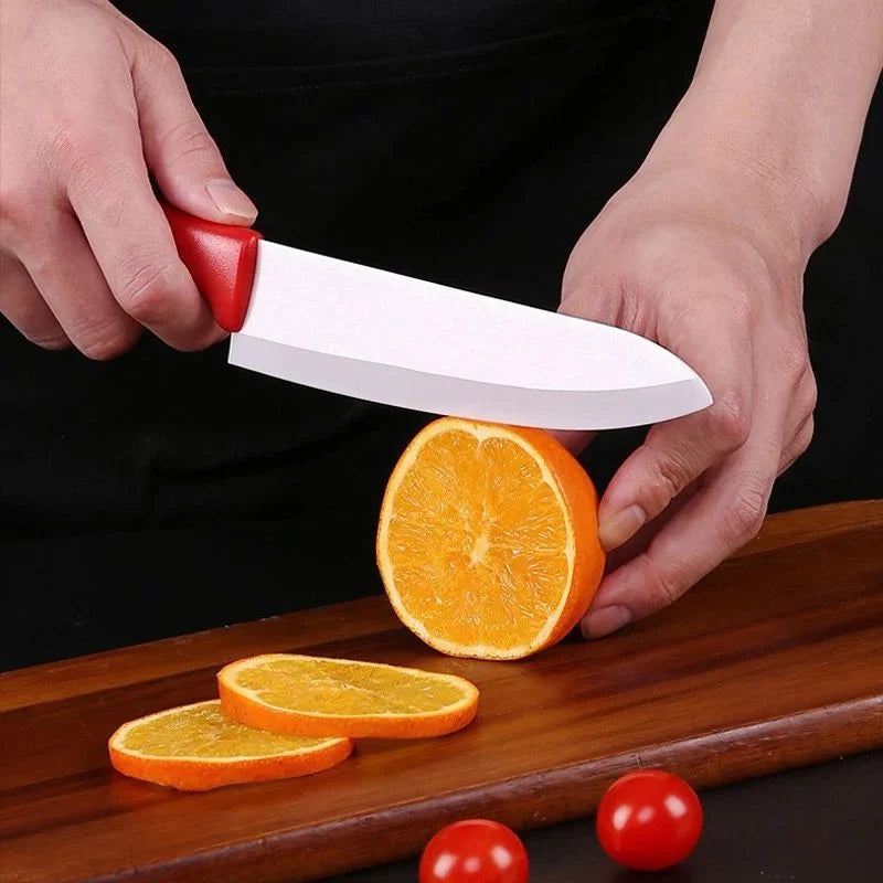 Ceramic Kitchen Knife Set – Chef, Paring & Cleaver with Sheaths Ceramic Knife Set Axl