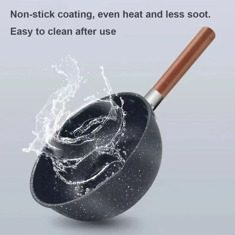 Non-Stick Saucepan with Pour Spout & Wooden Handle Non-Stick Saucepan Axl