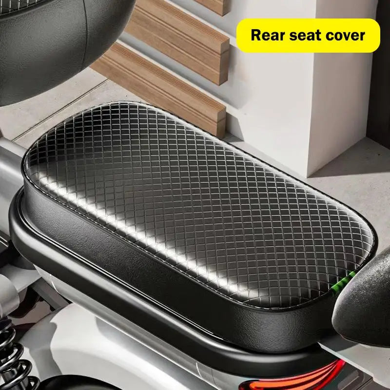 PU Leather E-Bike Seat Cover – Waterproof All-Season Universal Fit Bike Seat Cover Axl Rear Black