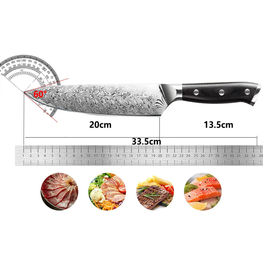 7-Inch Japanese Chef Knife | Anti-Stick High Carbon Steel Blade Chef's Knife Axl