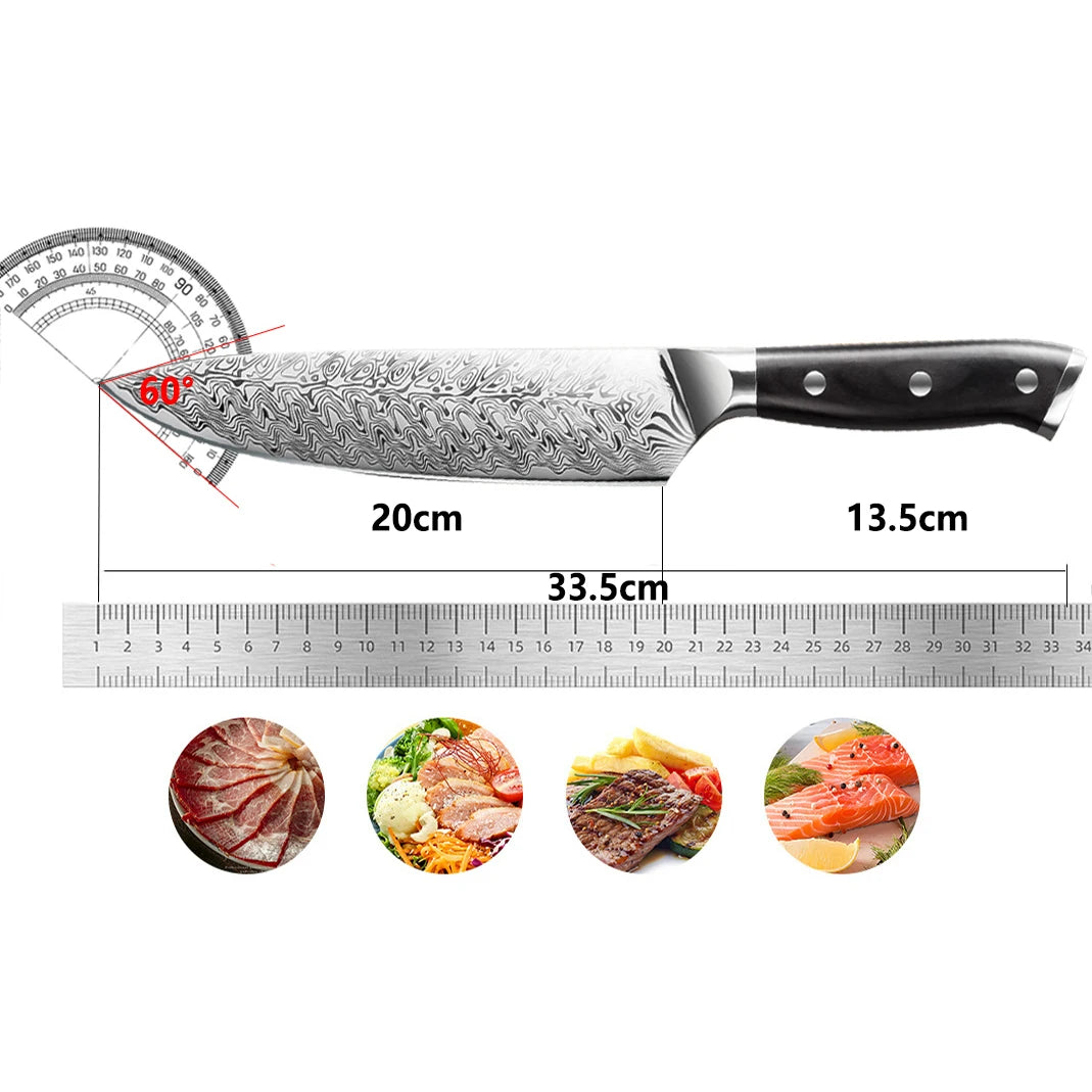 7-Inch Japanese Chef Knife | Anti-Stick High Carbon Steel Blade Chef's Knife Axl