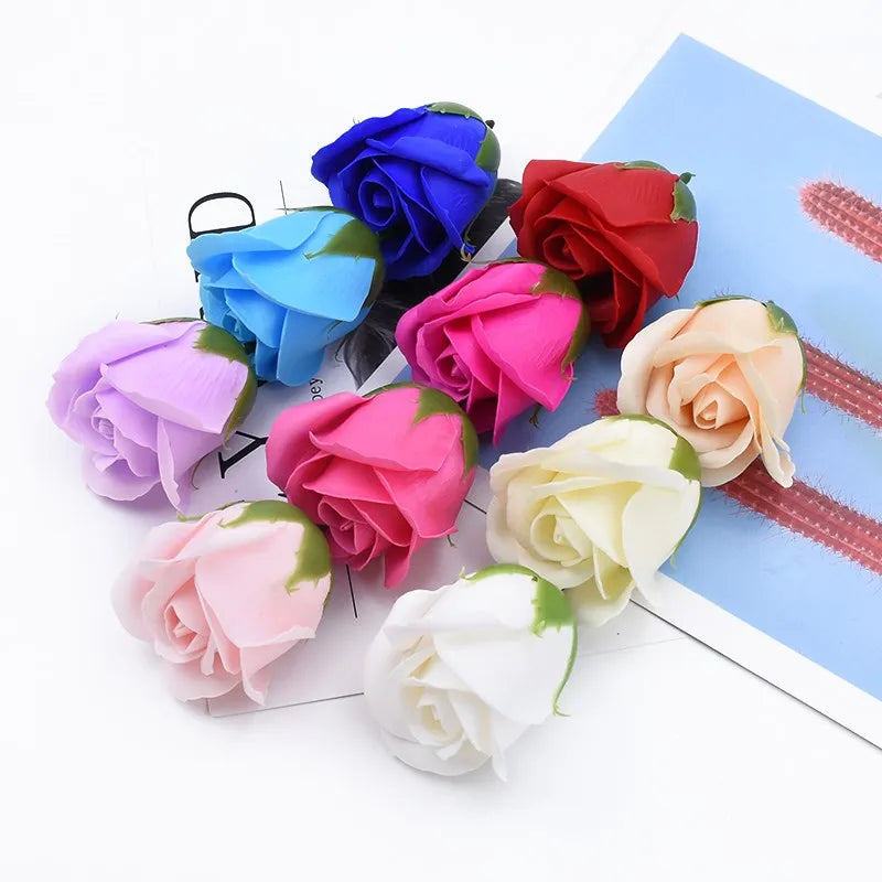 Artificial Soap Rose Flowers 50/100 Pcs – Wedding & Home Decor Artificial Flower Heads Axl