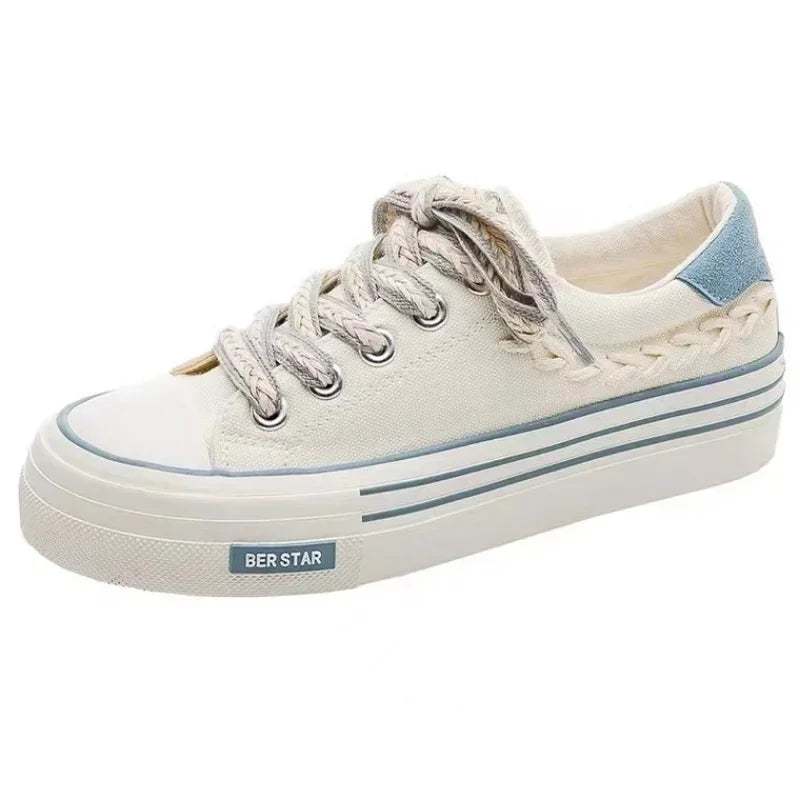 Women's Platform Canvas Chunky Sneakers | Height Boosting Platform Canvas Sneakers Axl