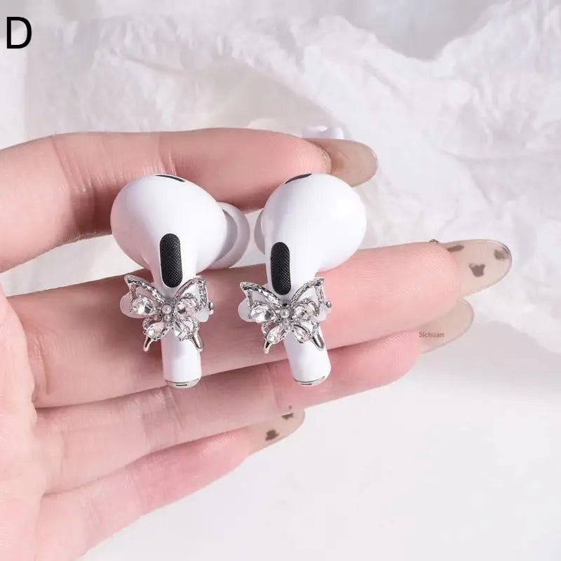 Rhinestone Earphone Charms – Decorative Earbud Clips (1 Pair) Earbud Decoration Clips Axl D