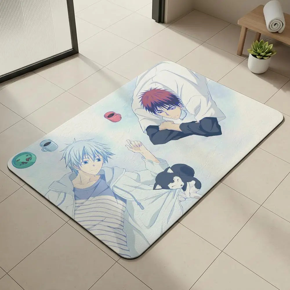 Kuroko's Basketball Diatomite Bath Mat – Quick Dry, Non-Slip Diatomite Bath Mat Axl White4 50x80cm