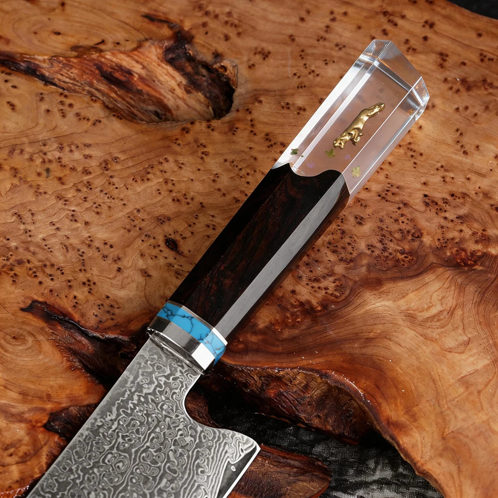 XITUO 8-Pc Damascus Steel Chef Knife Set | Resin Handle Chef Knife Set Axl