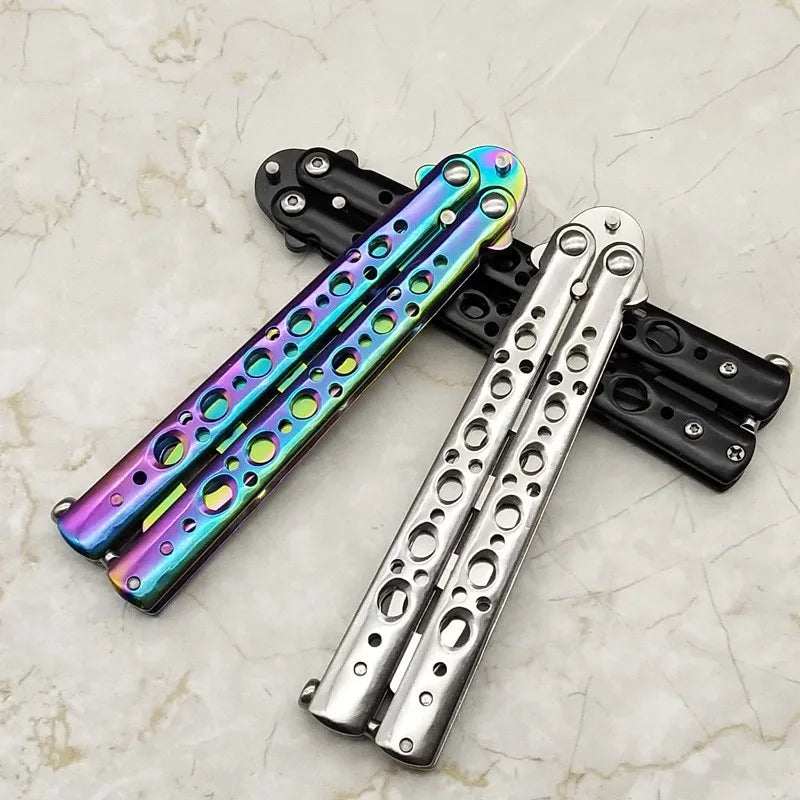 Stainless Steel Butterfly Knife Trainer – Safe Practice Tool Butterfly Knife Trainer Axl